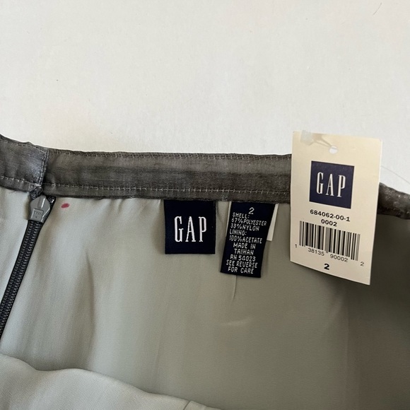 Gap gray A-line pleated lined shimmer / sheer poly/ nylon skirt new with… - Picture 3 of 5